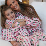 Cowboy Christmas Pink Stripe Pajama Set