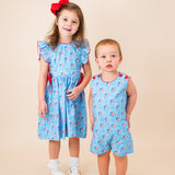 American Flag Gingham Print Shortall- FINAL SALE