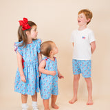 American Flag Gingham Print Shortall- FINAL SALE