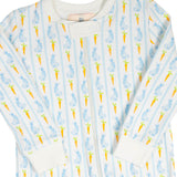 Blue Bunny Knit Zip Up Pajamas-FINAL SALE
