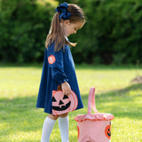 Jackolantern Applique Navy Knit Dress- FINAL SALE
