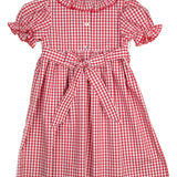 School Supplies Smocked Red Windowpane Dress- FINAL SALE