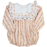 Fall Floral Stripe Bib Collar Bubble