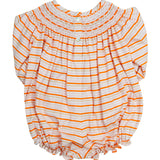 Pumpkins Smocked Striped Bishop Bubble- FINAL SALE