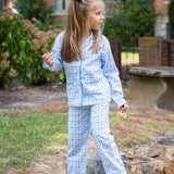 Blue Pumpkin Check Print Pajama Set- FINAL SALE