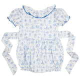 Winter Toile Smocked Bishop Bubble