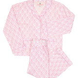 Pink Pumpkin Scallop Print Pajama Set- FINAL SALE