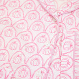 Pink Pumpkin Scallop Print Pajama Set- FINAL SALE