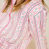 Ghost Stripe with Silver Lurex Pajama Set- FINAL SALE