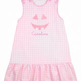 Jack-O-Lantern Applique Gingham Jumper- FINAL SALE