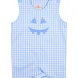 Jack-O-Lantern Applique Gingham Shortall- FINAL SALE