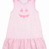 Jack-O-Lantern Applique Gingham Jumper- FINAL SALE