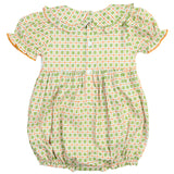 Pumpkin Smocked Plaid Girl Bubble- FINAL SALE