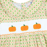 Pumpkin Smocked Plaid Dress- FINAL SALE