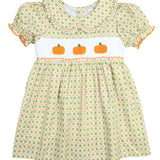 Pumpkin Smocked Plaid Dress- FINAL SALE
