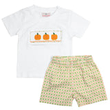 Pumpkin Smocked Plaid Shorts Set- FINAL SALE