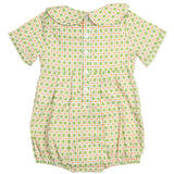 Pumpkin Smocked Plaid Boy Bubble- FINAL SALE