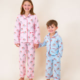 Vintage Santa Pink Button Down Pajama Set
