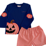 Jackolantern Applique Shorts Set- FINAL SALE