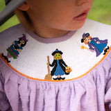 Witches Smocked Halloween Romper- FINAL SALE