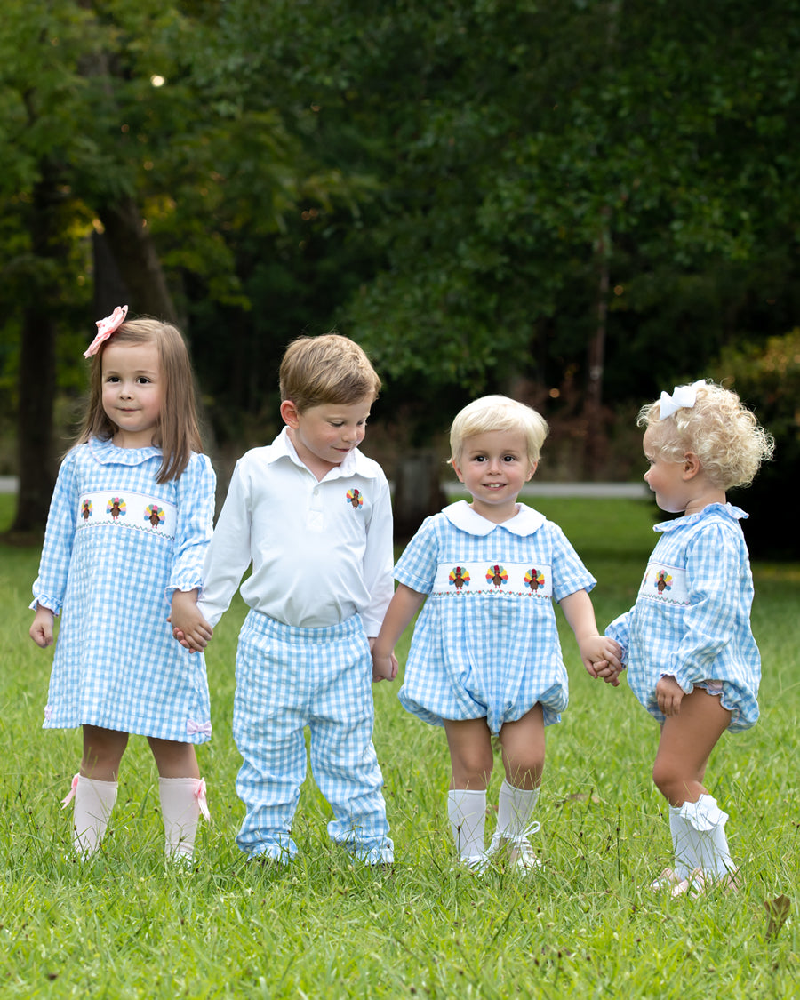 Turkeys Smocked Gingham