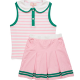 Pink Striped Skirt Set