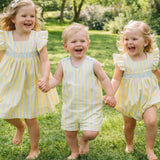 Sunshine Stripes Smocked Bubble