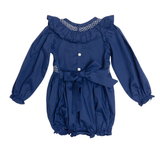 Smocked Navy Josephine Bubble