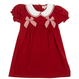 Crimson Bow Knit Dress