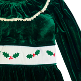 Evergreen Velvet Holly Dress