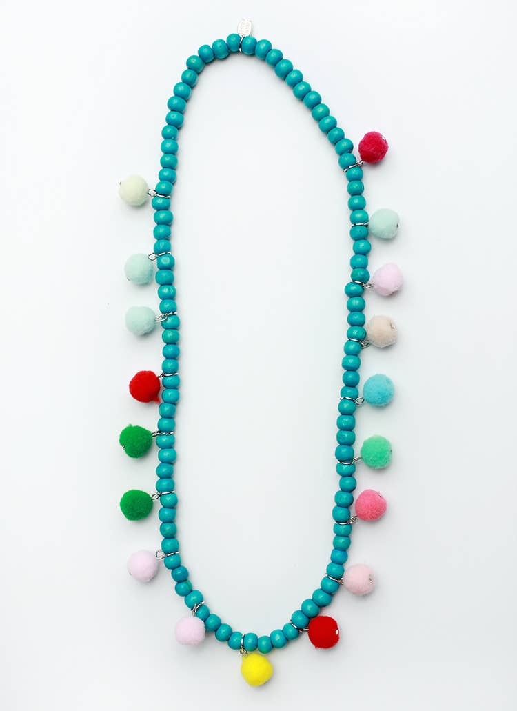 Wooden Pom Necklace