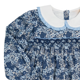 Cobalt Clover Smocked Bubble