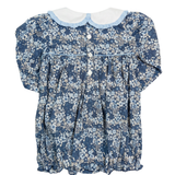 Cobalt Clover Smocked Bubble