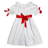 Red Smocked Clara Dress with Sash