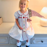 School Supplies Embroidered Dress- FINAL SALE