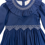Smocked Navy Josephine Dress