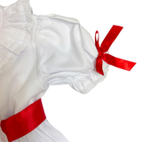 Red Smocked Clara Bubble with Sash