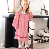 Candy Cane Smocked Bishop Dress