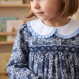 Cobalt Clover Smocked Dress