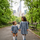 Cobalt Clover Smocked Dress