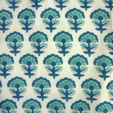 Blue Poppy Block Print Angel Sleeve Dress