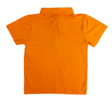 Embroidered Football Orange Polo Shirt
