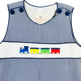 Train Embroidered Gingham Longall