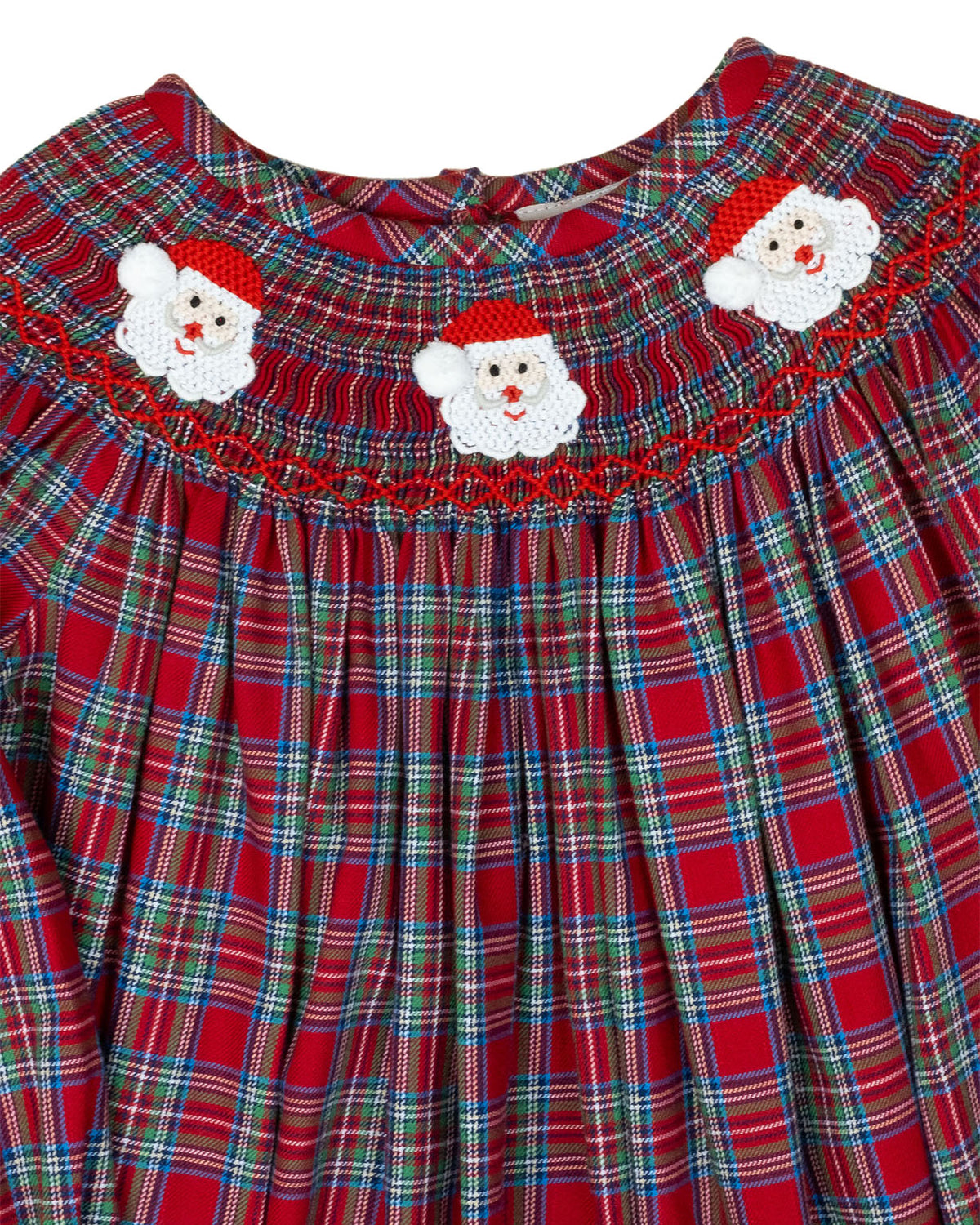 Red Tartan Plaid Smocked Santa Legging Set