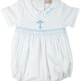 Blue Cross Smocked Bubble