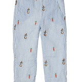 Bunnies and Carrots Embroidered Seersucker Pants