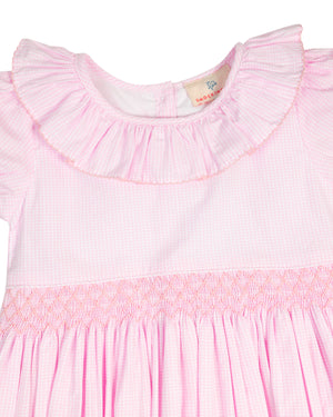 Pink Gingham Smocked Jenny Bubble