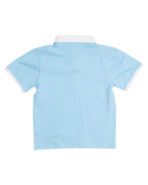 Blue Knit Polo Shirt