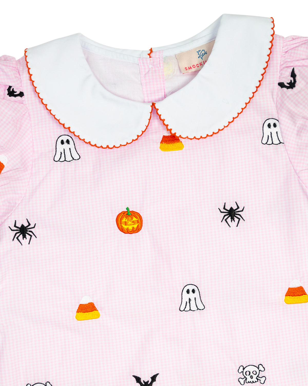 Halloween Embroidered Pink Dress