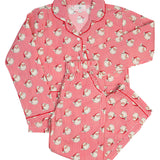 Red Striped Vintage Santa Button Down Pajama Set